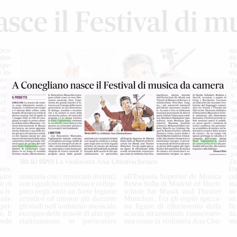 Rencontres Musicales – citazione nel Gazzettino di oggi